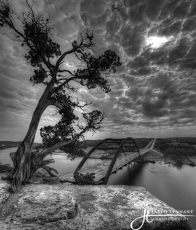 Pennybacker Bridge in Black and White