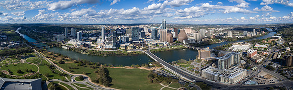 Austin Skyline - drone Pano