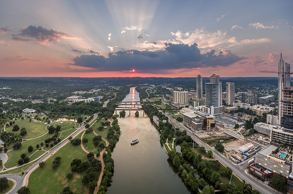 Austin Skyline - drone pano