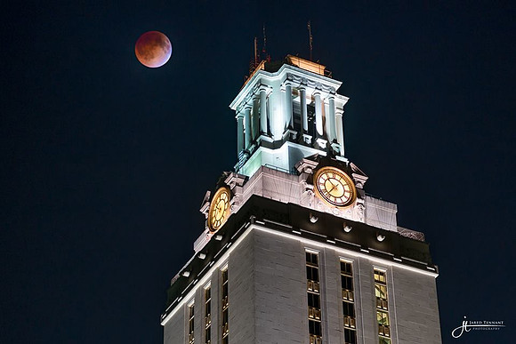 UT Tower - blood moon